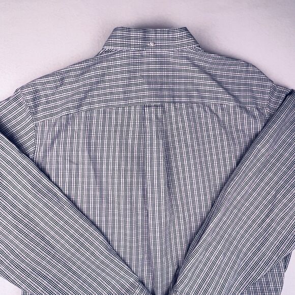 Duluth Trading Co Button Down Shirt Relaxed Mens XL Blue White Red Plaid Cotton - Picture 6 of 14